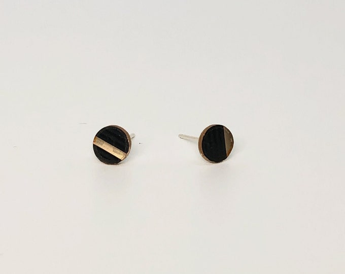 Dark Circle Stud - Reclaimed Cymbal Earrings