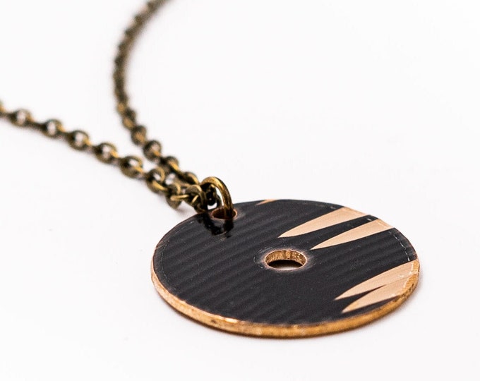 Dark Circle - Reclaimed Cymbal Necklace