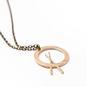 Cross Stick - Upcycled Drum Jewelry Music Cymbal Necklace
