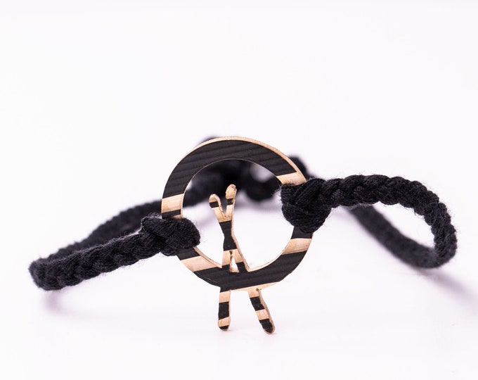 Dark Cross Stick - Reclaimed Cymbal Bracelet