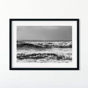 Maritime photography wild sea in black and white, Iceland, 13 x 18 cm, 21 x 30 cm, 30 x 45 cm image 1