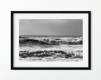 Maritime Fotografie Wildes Meer in schwarz-weiß, Island, 13x18 cm, 21x30 cm, 30x45 cm