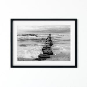 Landschaftsfotografie Meeresrauschen in schwarz-weiß, 13 x 18 cm, 21 x 30 cm A4, 30x40 cm, Druck, maritimes Poster Bild 1