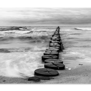 Landschaftsfotografie Meeresrauschen in schwarz-weiß, 13 x 18 cm, 21 x 30 cm A4, 30x40 cm, Druck, maritimes Poster Bild 3