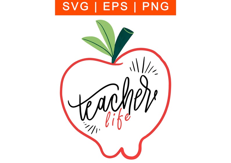 Download Clip Art Svg Silhouette Cut File Cricut Svg Teacher Life Svg Teacher Monogram Svg Instant Download Teacher Apple Svg Teacher Clipart Art Collectibles