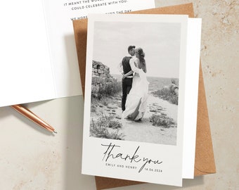 Wedding Thank You Cards Including Envelopes, Wedding Thank Yous Card, Wedding Thankyous Card, Photo Wedding Thanks, Thanks Card Wedding