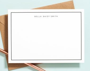 Personalised Note Cards Pack, Simple Stationery Set, Simple Writing Gift with Envelopes, Thank You Notecards, Gifts for Her, Notecard Set