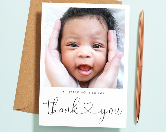 Thank You Cardsnew Baby Personalised Thank You Cards Etsy