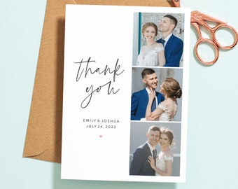 Wedding Thank You Cards With Photo, Wedding Photo Thank You Card, Thankyou Card, Photo Thank You Card, Photo Card, Wedding Picture Card #085