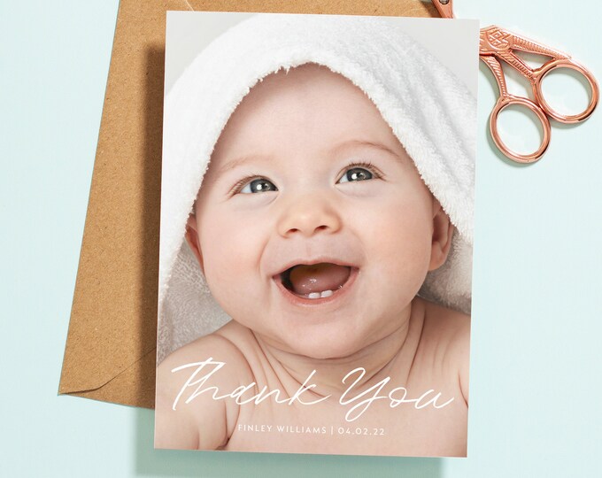 Thank You Cardsnew Baby Personalised Thank You Cards Etsy