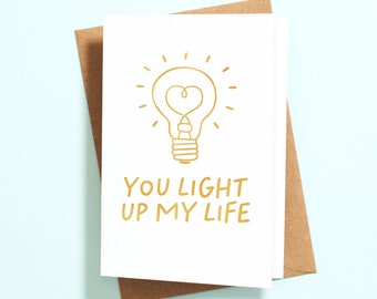 You Light Up My Life letterpress print on chipboard