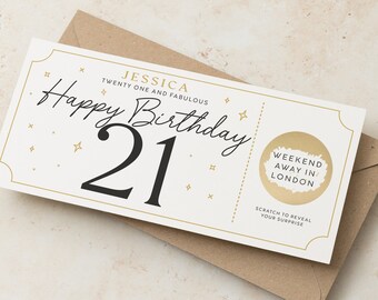 21st Birthday Scratch to Reveal Surprise, Birthday Surprise Gift, Surprise 21st Scratch Card For Him or Her, Surprise Present, Reveal Card