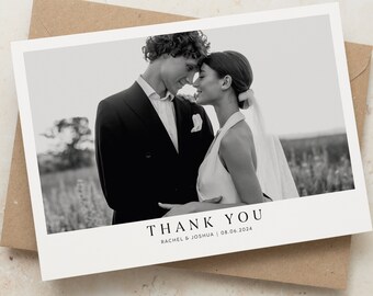 Wedding Thank You Cards, Wedding Thank You Cards with Photo, Thank You Card, Simple Picture Wedding Card, Wedding Thank You with Envelopes