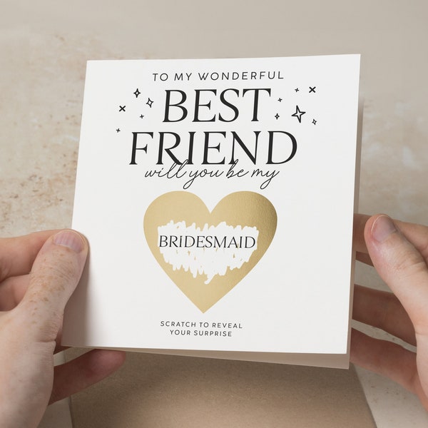 Will You Be My Bridesmaid Scratch Reveal Card, Bridesmaid Proposal Card, Scratch Card For Bridesmaid, Wedding Proposal Card For Best Friend