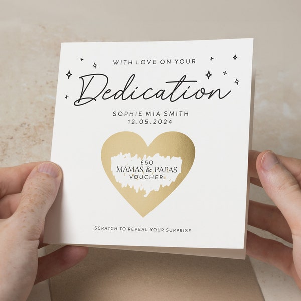 Personalised Dedication Card, Baby Dedication Card, Dedication Surprise Gift, Bible Dedication Card, Scripture Card, On Your Dedication Card