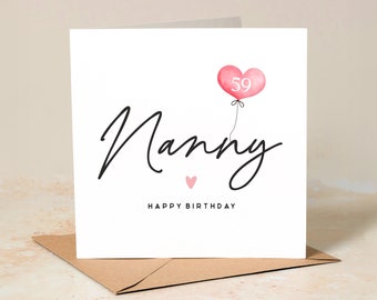 Personalised Birthday Card for Any Age 1 to 100, Custom Name Birthday Card, Birthday Card For Best Friend, Colleague, Daughter, Mum, Nanny