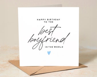 Carte meilleur petit ami du monde, carte d'anniversaire petit ami, carte d'anniversaire pour lui, carte d'anniversaire pour petit ami, cadeau d'anniversaire pour petit ami