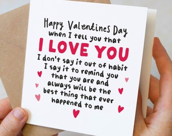 Te amo tarjeta de San Valentín, poema tarjeta del día de San Valentín para él, para ella, tarjeta romántica del día de San Valentín para la pareja, novio, novia