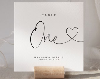 Modern Table Numbers, Reception Table Numbers, Simple Table Number Cards, Wedding Table Numbers, Elegant Table Number, Wedding Table Names