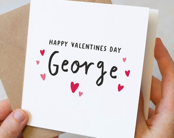 Tarjeta de San Valentín personalizada, tarjeta personalizada del día de San Valentín, linda tarjeta del día de San Valentín para él, para ella, para el marido, para la esposa, para el novio