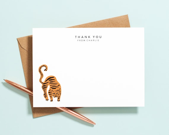 Personalised Kids Stationery Set Gifts for Children Tiger