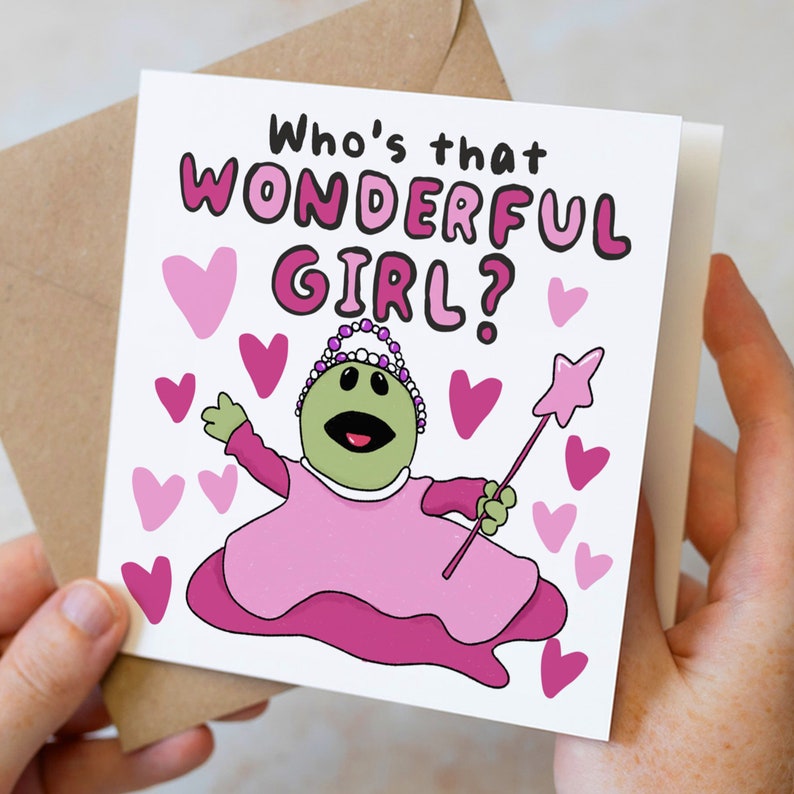 Nanalan Birthday Card For Her, Funny Girlfriend Nanalan Cards For Wife, Anniversary Card, Meme Card For Her, Who's That Wonderful Girl imagem 1