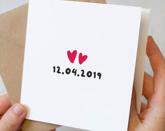 Carte de date spéciale personnalisée pour petit ami, petite amie, mari, femme, jolie carte d'anniversaire pour couple, date inoubliable, carte de Saint-Valentin