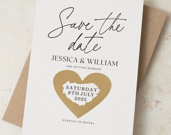 Modern Scratch Card Save the Date, Wedding Save the Date Scratch Off, Elegant Wedding Save Our Date Cards, Wedding Announcement