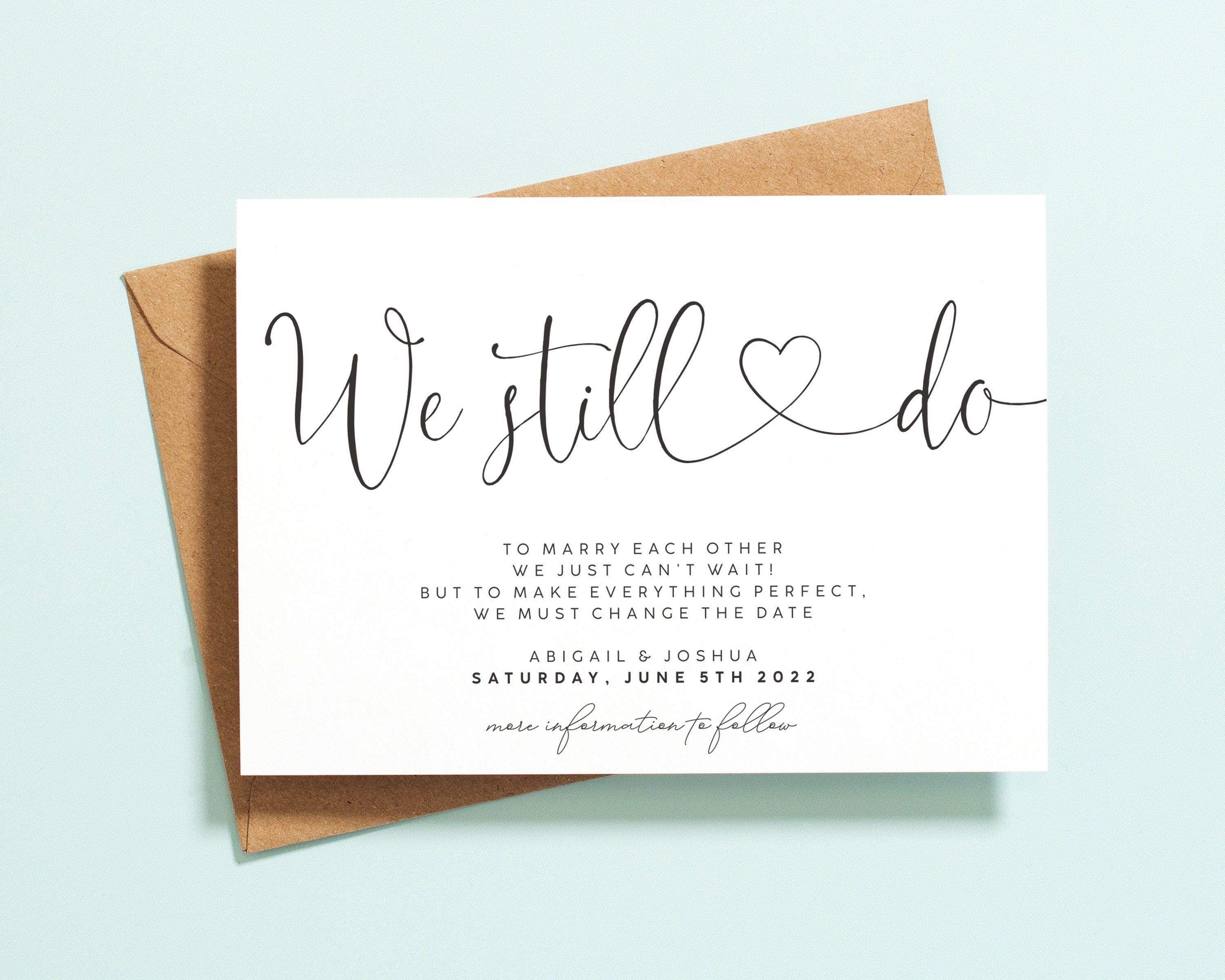 Aufgeschobene Hochzeitskarten Datumswechsel Hochzeitskarten - Etsy.de