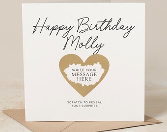Personalised Birthday Scratch To Reveal Card, Surprise Birthday Scratch Card For Custom Gift, Scratch Card for 18th, 21st, 30th, 40th, 50th