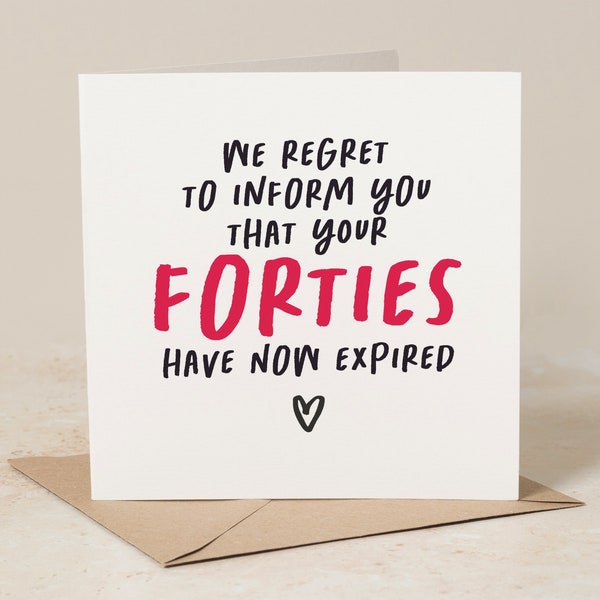 Funny 50th Birthday Card For Dad, Grandad, Mum, Fiftieth Birthday Card, Fifty Sarcastic Card, Rude Card, Forties Have Now Expired