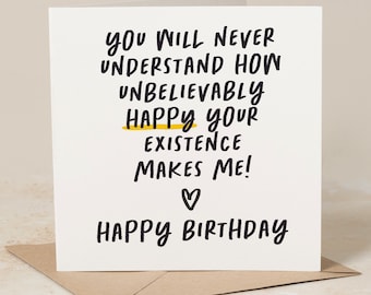 You Make Me Ridiculously Happy Birthday Card, Birthday Card For The One I Love, Boyfriend Birthday Card, Birthday Card For Husband, Wife