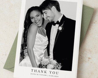 Wedding Thank You Card, Photo Wedding Thank You Cards, Simple Thank You Card, Wedding Thank You Gift, Wedding Thank You Cards With Photo