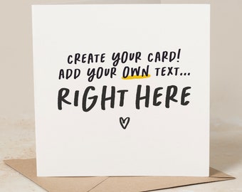 Crea tu propia tarjeta, tarjeta de felicitación personalizada, tarjeta para él, para ella, para ellos, texto propio, tarjeta de cumpleaños personalizada, regalo personalizado