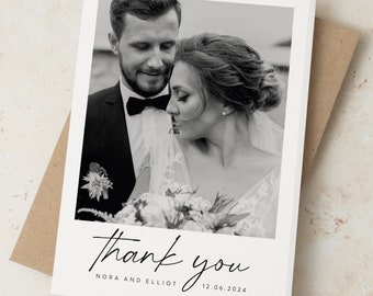 Wedding Thank You Cards, Thank You Cards Wedding, Personalised Wedding Thank You Cards, Wedding Thank You Card, Photo Wedding Thank You Card