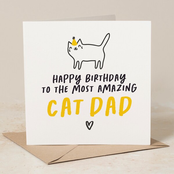 Funny Birthday Card From You Pet, Cat Birthday Card From Pet to Owner, Card From The Card, Joke Fur Baby Card, Amazing Cat Dad Birthday Card