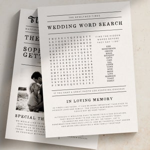 Wedding Newspaper Program, Folded Wedding News Paper Booklet, Fun Timeline Wedding Newspapers, Order of Service, Wedding Ceremony Programs image 3