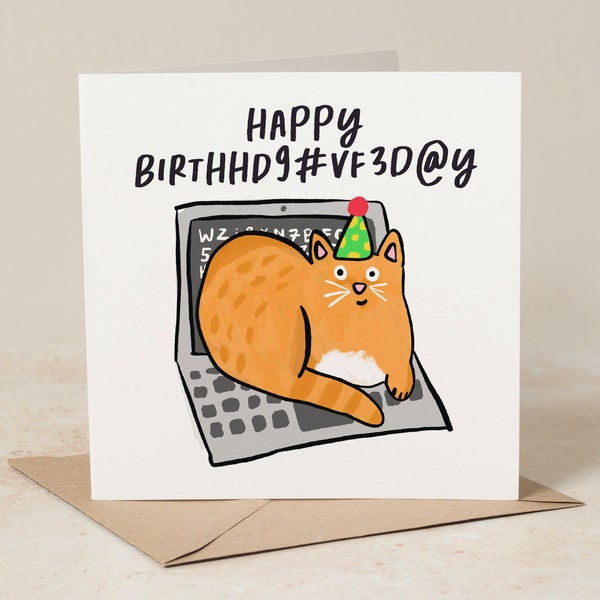 Carte d'anniversaire chat, carte d'anniversaire drôle du chat, petit ami, petite amie, meilleur ami, mari, femme, amoureux des chats, carte drôle de chat