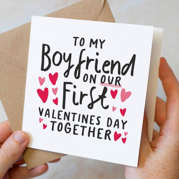 First Valentines Day Card For Boyfriend, Boyfriend Valentines Day, To My Boyfriend on Our First Valentines Together, 1st Valentines, For Him