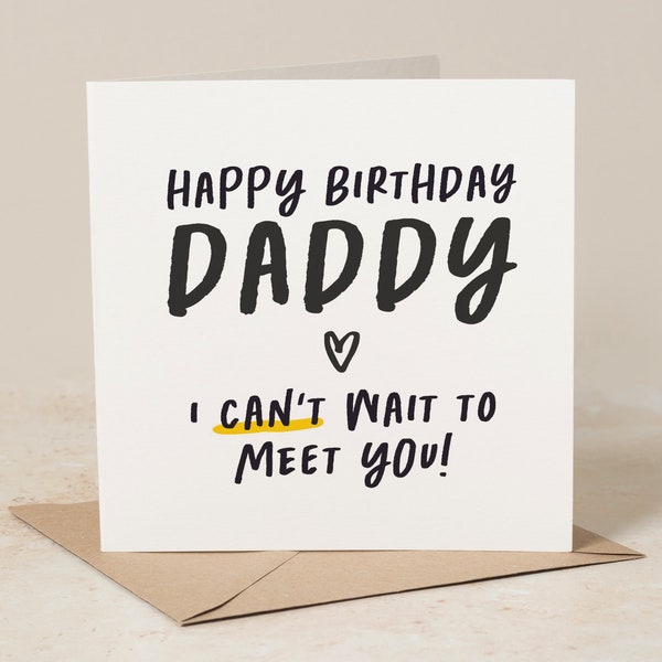 Daddy Birthday Card From the Bump, Daddy To Be Birthday Card, I Can't Wait To Meet You, Dad To Be Birthday Card Love From the Bump