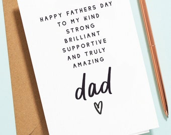 Special Fathers Day Card Poem, Fathers Day Poem Card, Cute Fathers Day Card, Dad Thank You Card, Daddy, From Son, From Daughter F032