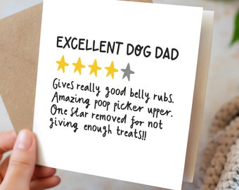 Excellent Dog Dad Birthday Card, Funny Dad Birthday Card From the Dog, Best Dog Dad Card, Dog Dad Father's Day Card, Funny Dog Card For Dad
