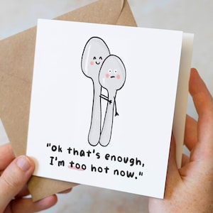 Funny Spooning Birthday Card For Boyfriend, Big Spoon Little Spoon Anniversary Card, Rude Spoon Valentines Card For Him, Anniversary Card