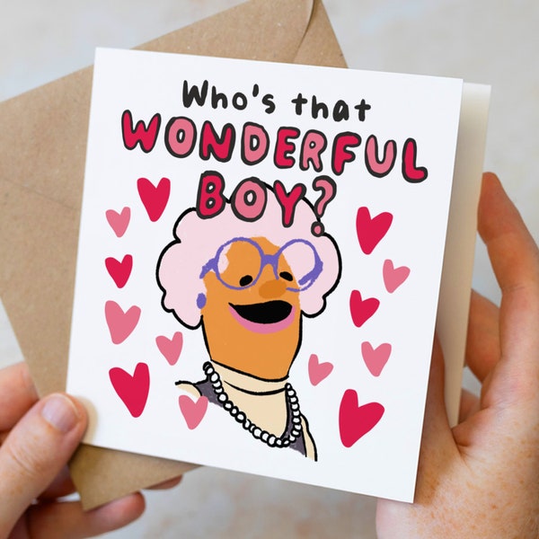 Funny Boyfriend Birthday Card, Who's That Wonderful Boy Birthday Cards For Husband, Nanalan Anniversary Card, TikTok Meme Card For Him