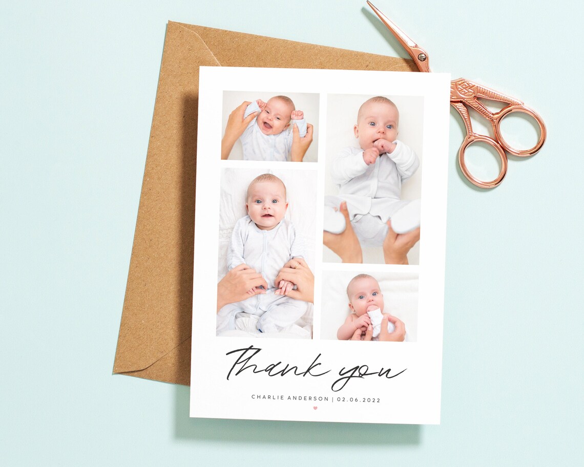 Baby Thank You Cards Baby Thank You Card With Photo - Etsy