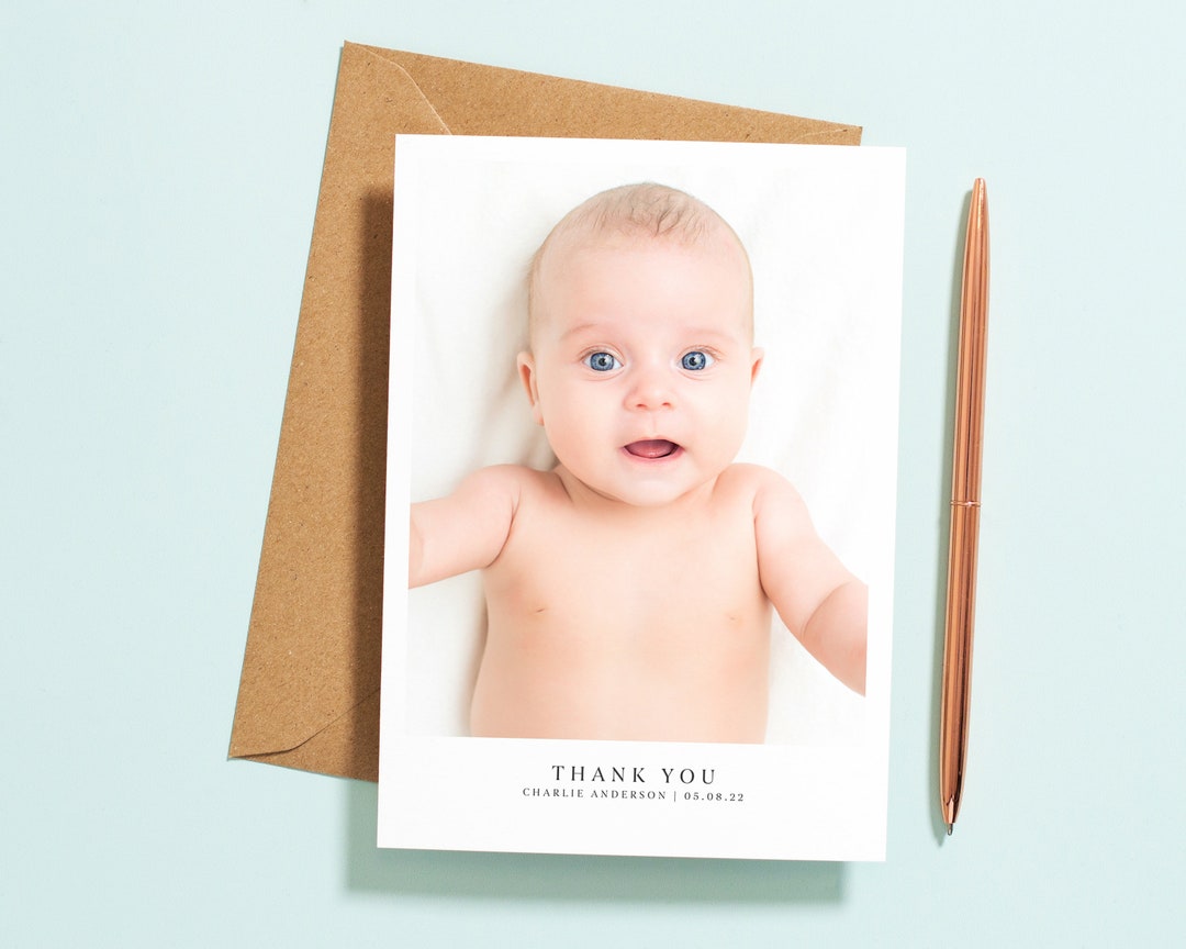 Baby Thank You Cards Baby Thank You Card With Photo - Etsy