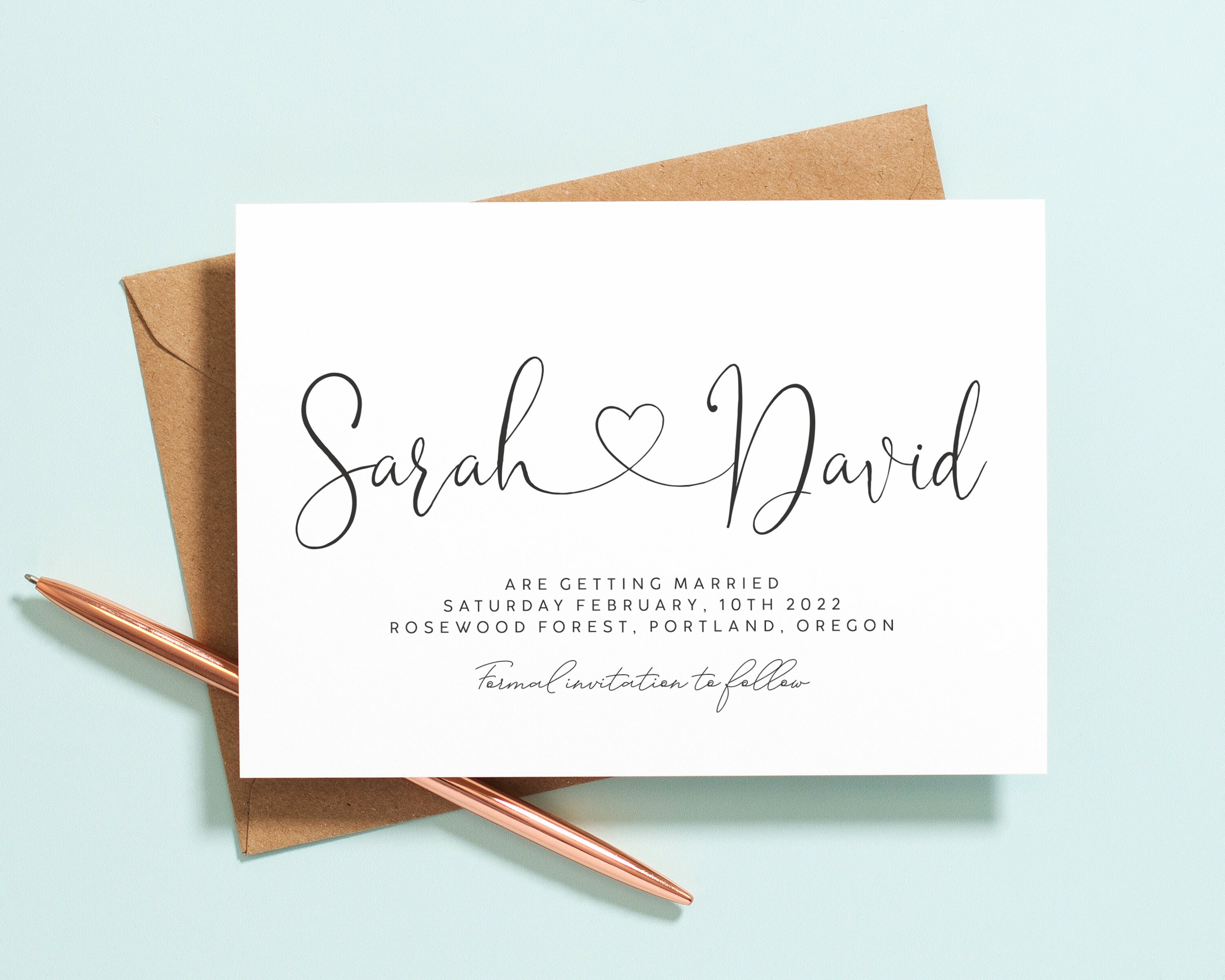 Wedding Save The Date Save The Date Cards Heart Save The Etsy