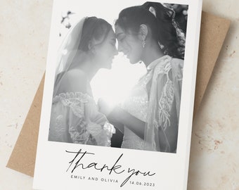 Biglietti di ringraziamento per matrimonio con foto personalizzata, biglietto di ringraziamento per foto di matrimonio personalizzato, biglietto di ringraziamento, biglietto di ringraziamento per foto con buste