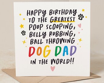 Greatest Dog Dad Birthday Card, Happy Birthday From The Dog, Funny Birthday Card From the Dog, Dog Dad Birthday Card, From The Dog Card