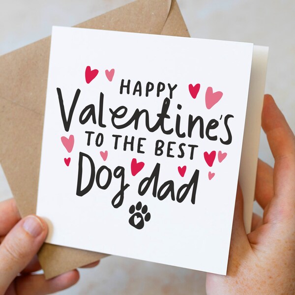 Best Dog Dad Valentines Card, Happy Valentines Day From The Dog Card, Funny Valentines Cards, Dog Dad Valentines Card, Card From The Dog